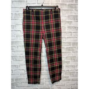 J.Crew Winnie Pant Women's Size 6 Plaid Tartan Ankle Dress Pants Red Green Black